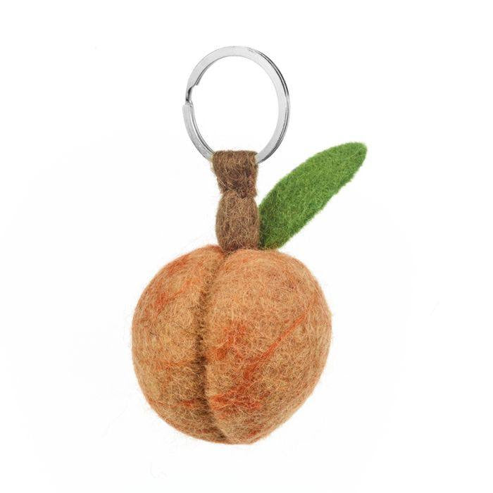 Felt Peach Keyring