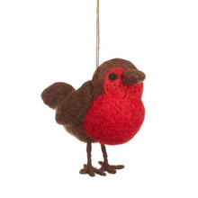 Load image into Gallery viewer, Handmade Needle Felt Fat Robin Hanging Decoration
