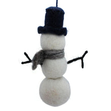 Load image into Gallery viewer, Handmade Felt William Snowman Biodegradable Hanging Decoration
