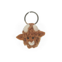 Load image into Gallery viewer, Highland Cow Fair Trade Felt Keyring
