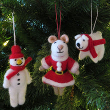 Load image into Gallery viewer, Hanging Felt Mr. Snowman Handmade Felt Biodegradable Decoration
