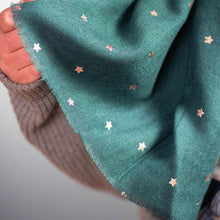 Load image into Gallery viewer, Teal Green Scarf with Rose Gold Stars
