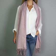 Load image into Gallery viewer, Soft Single Colour Scarf in Heather with Fringe
