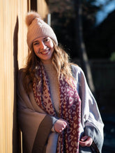 Load image into Gallery viewer, Red Reversible Animal Print Heart Scarf
