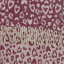 Load image into Gallery viewer, Red Reversible Animal Print Heart Scarf
