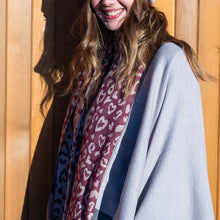 Load image into Gallery viewer, Red Reversible Animal Print Heart Scarf

