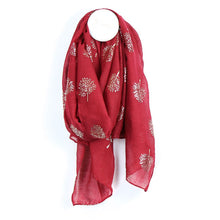 Load image into Gallery viewer, Pomegranate Scarf with Metallic Tree Print
