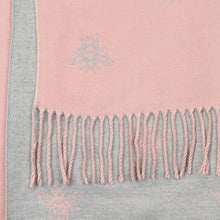 Load image into Gallery viewer, Reversible Pink and Grey Bee Scarf
