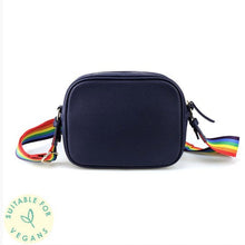 Load image into Gallery viewer, Navy Vegan Leather Crossbody Bag
