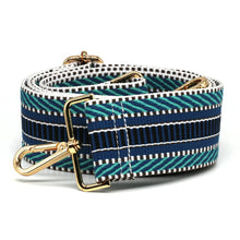 Load image into Gallery viewer, Blue mix woven stripe interchangeable bag strap
