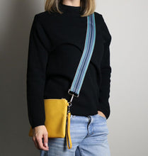 Load image into Gallery viewer, Blue mix woven stripe interchangeable bag strap
