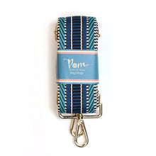 Load image into Gallery viewer, Blue mix woven stripe interchangeable bag strap
