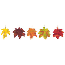 Load image into Gallery viewer, Handmade Felt Autumnal Leaves (Set of 5) Hanging Decorations
