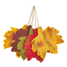 Load image into Gallery viewer, Handmade Felt Autumnal Leaves (Set of 5) Hanging Decorations
