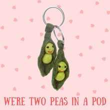 Load image into Gallery viewer, Handmade Felt Peas in a Pod Friendship Keyrings
