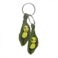 Load image into Gallery viewer, Handmade Felt Peas in a Pod Friendship Keyrings
