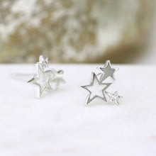 Load image into Gallery viewer, Sterling silver star cluster stud earrings
