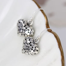 Load image into Gallery viewer, Sterling silver pebble heart drop earrings
