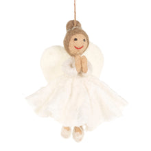 Load image into Gallery viewer, Handmade Felt Fair trade Christmas Angel Hanging Tree Decoration
