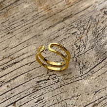 Load image into Gallery viewer, Sterling Silver Gold Plated Double Band Toe Ring

