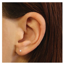 Load image into Gallery viewer, Tiny Snowflake Ear Studs Sterling Silver
